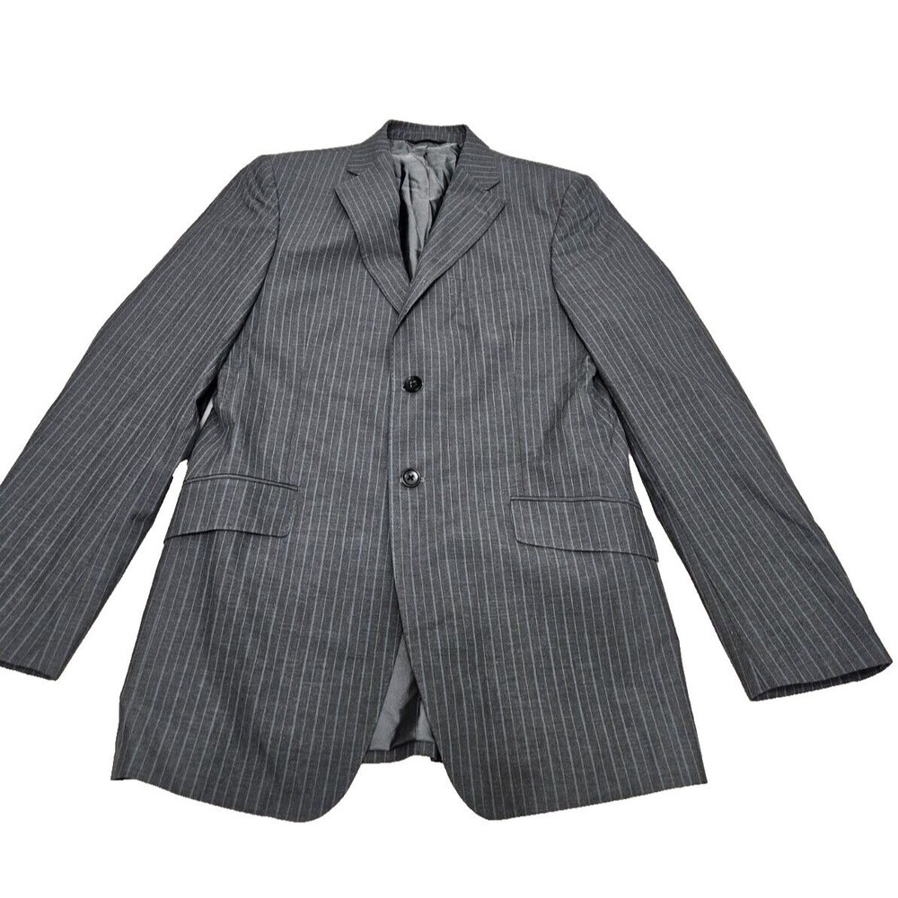 BANANA REPUBLIC Men's Black Stripe Gray Blazer Sport Coat Jacket Cotton Size 38R